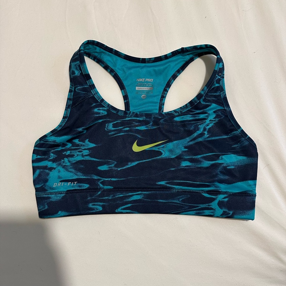 Nike Women's Teal and Navy Sports Bra